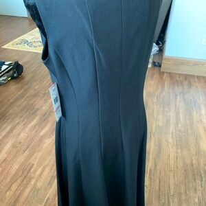 Black cocktail dress, below knee, back zip Black Label, Evan Piccone.